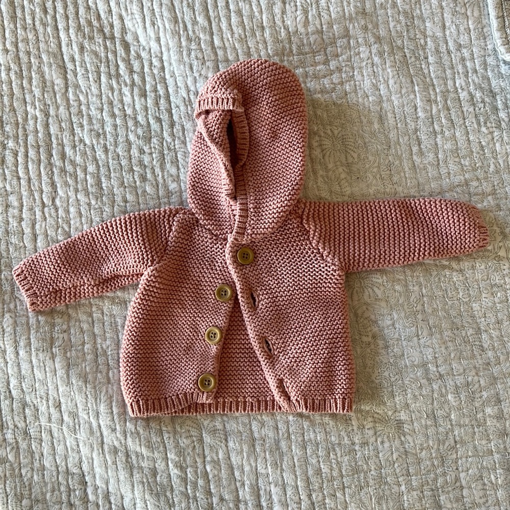Little planet pink sweater, newborn